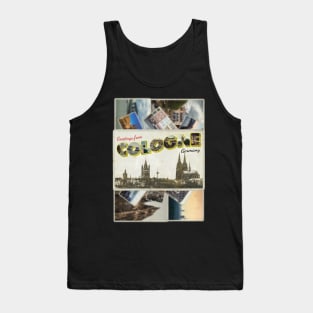 Greetings from Cologne in Germany vintage style retro souvenir Tank Top